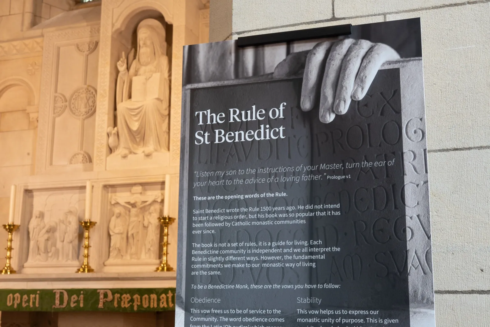 Exhibition design for St Benedicts Chapel