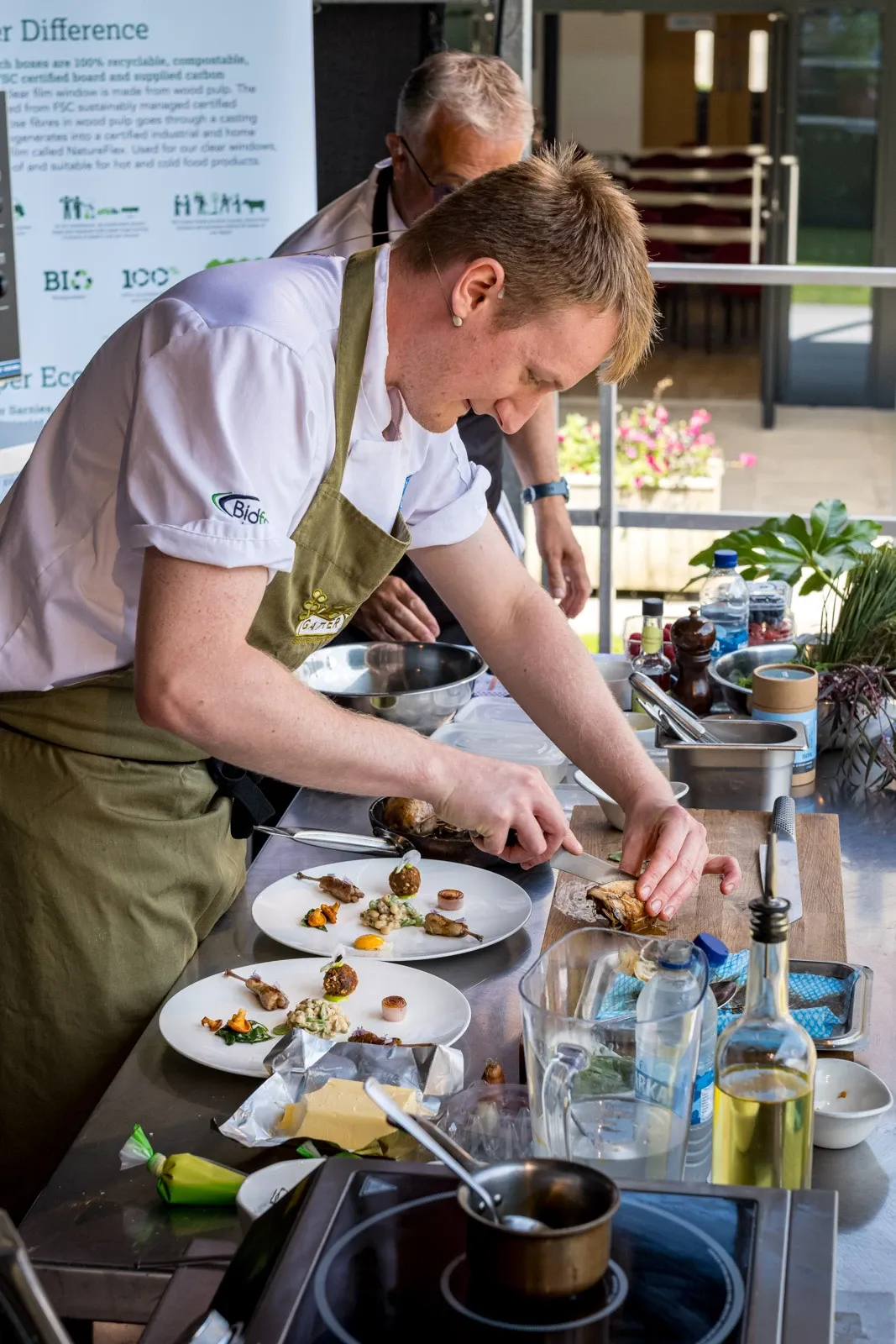 Harrison Brockington demonstrates at Buckfast Abbey