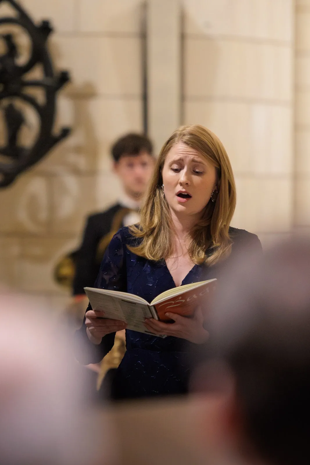 A soprano sings a solo