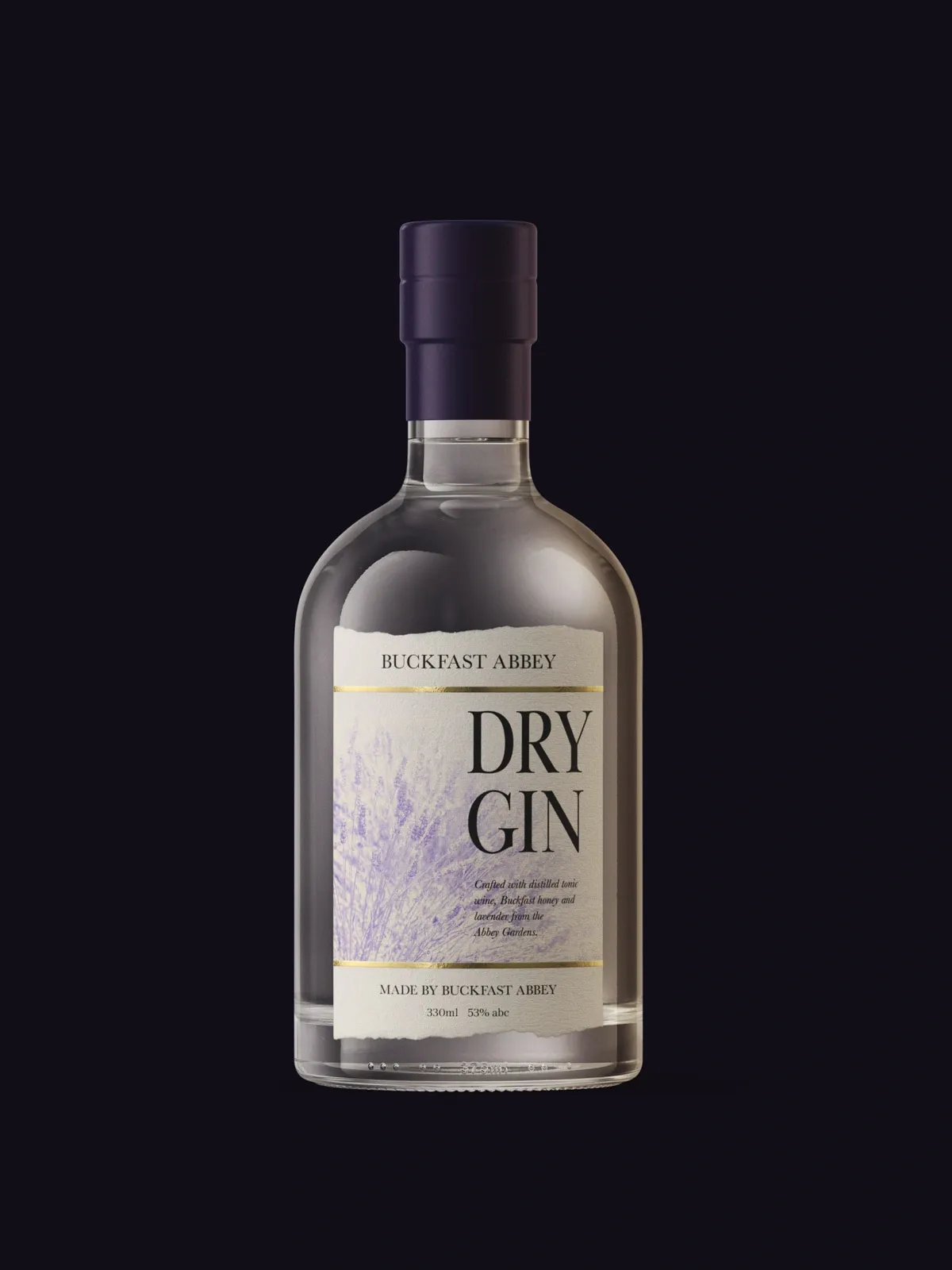 Buckfast Abbey Dry Gin label design