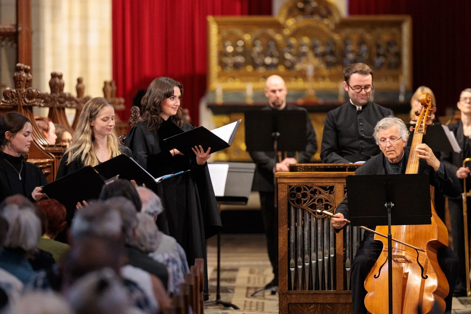 Alto Alice Risdon smiles during a performance