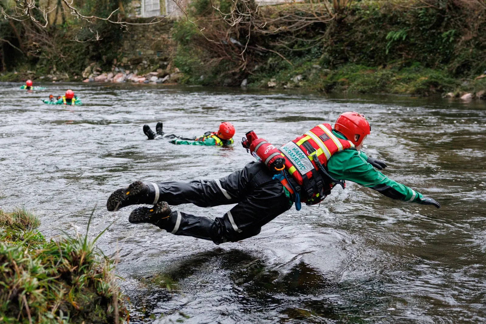 SWASFT Hazardous Area Response Team water rescue training on the River Dart
