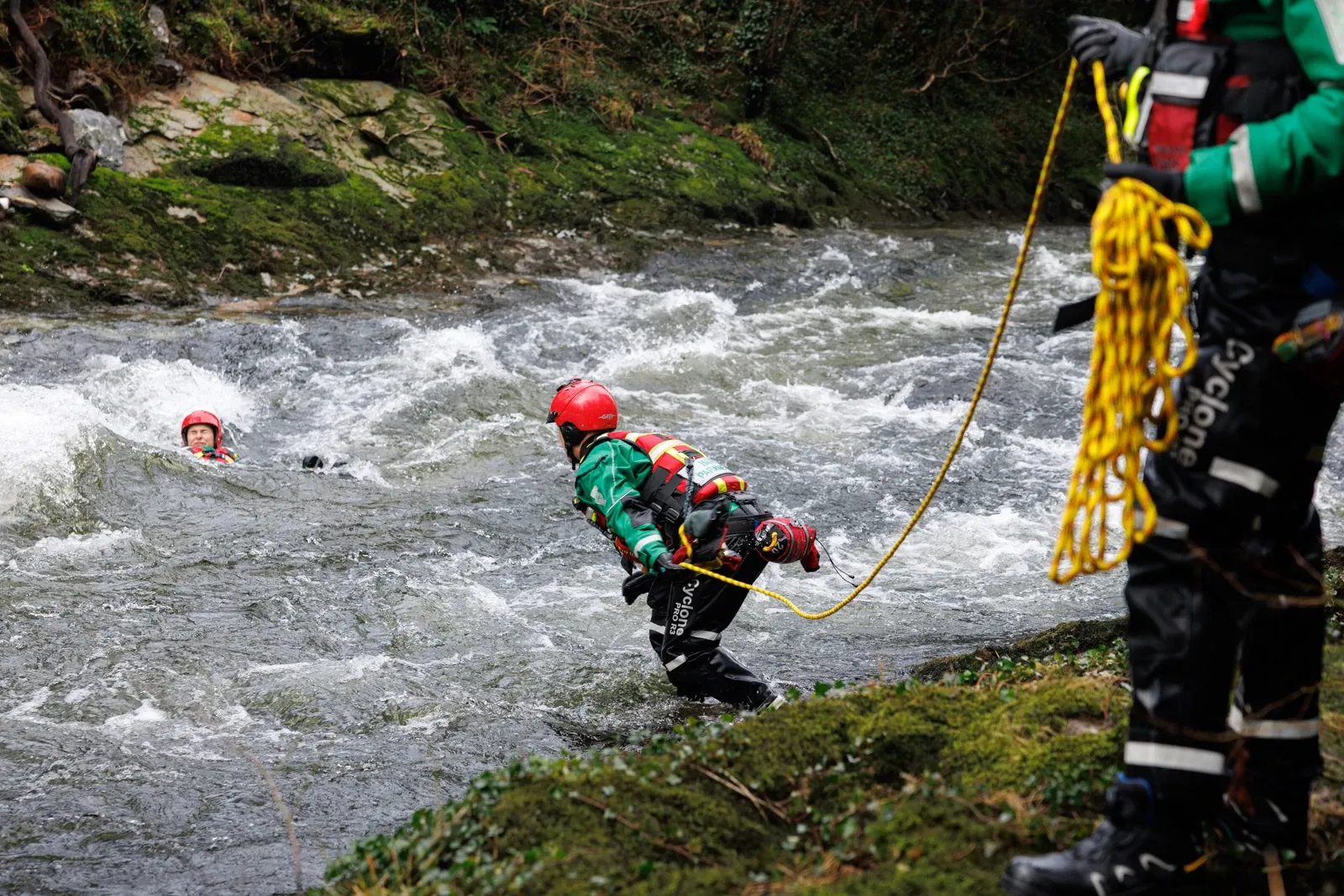 SWASFT Hazardous Area Response Team water rescue training on the River Dart