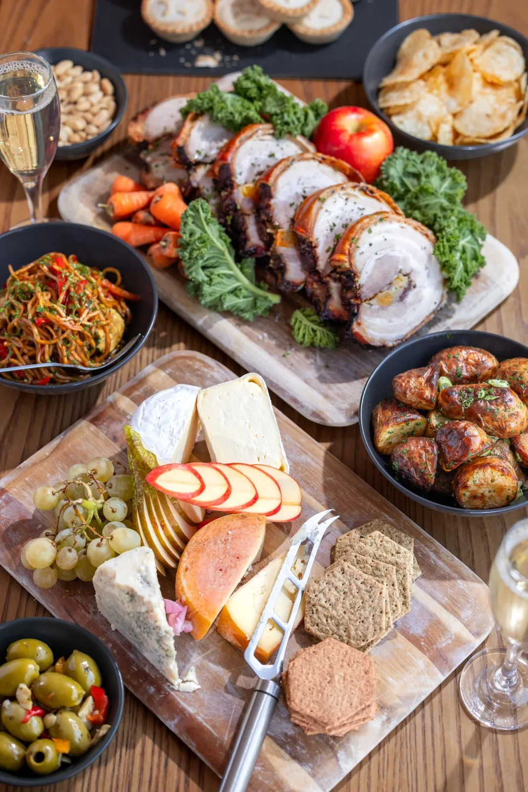A New Years party feast