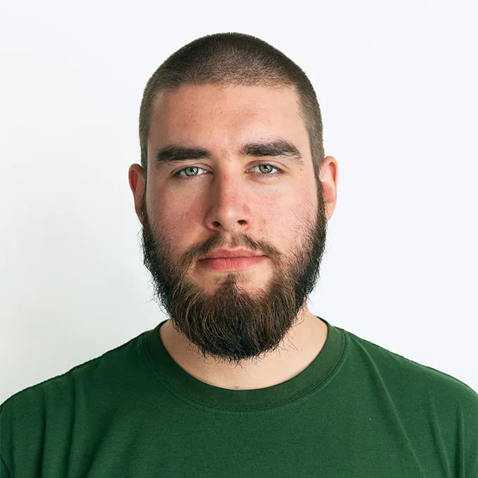 Portrait of Hamish Gregory, photgrapher and designer.